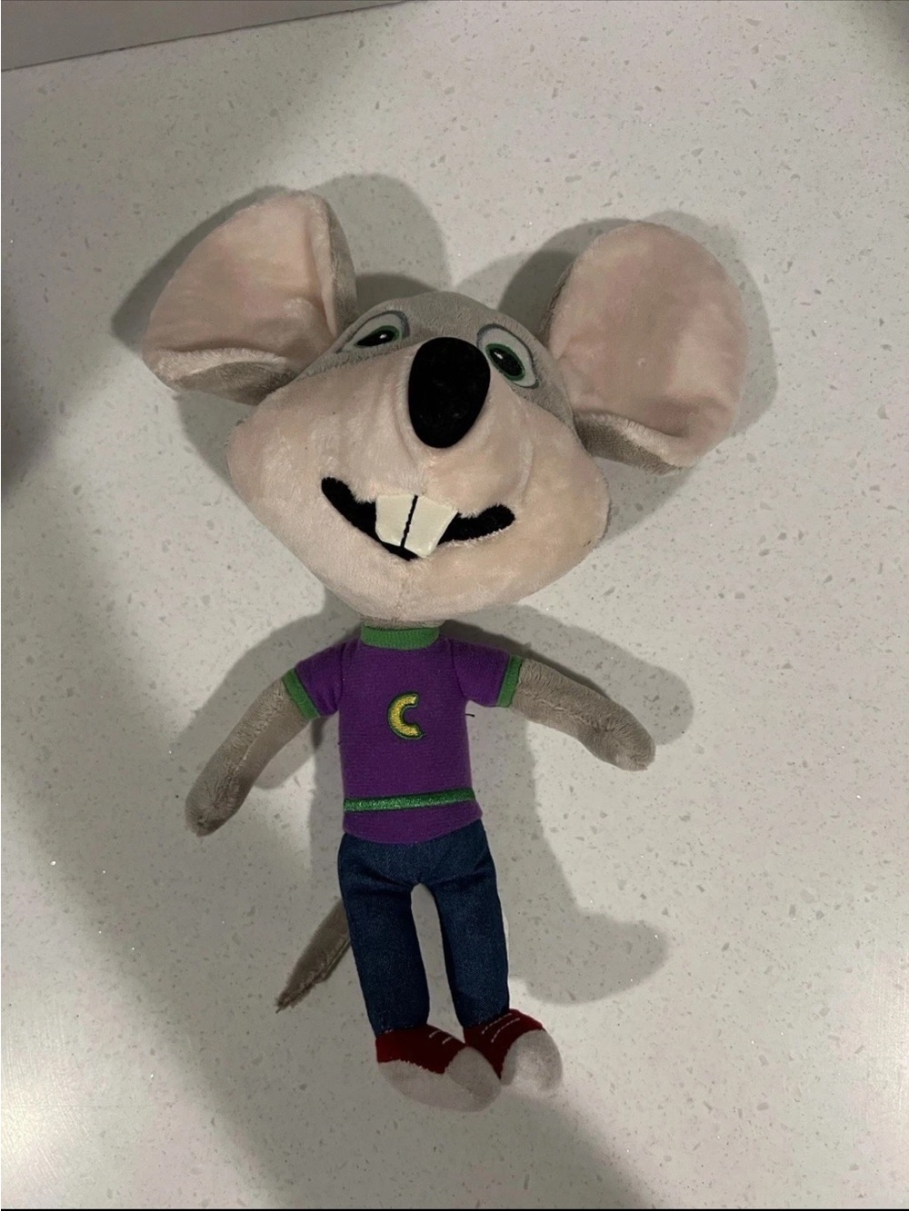Chuck E Cheese Big Head Edition Soft Plush Doll  11"